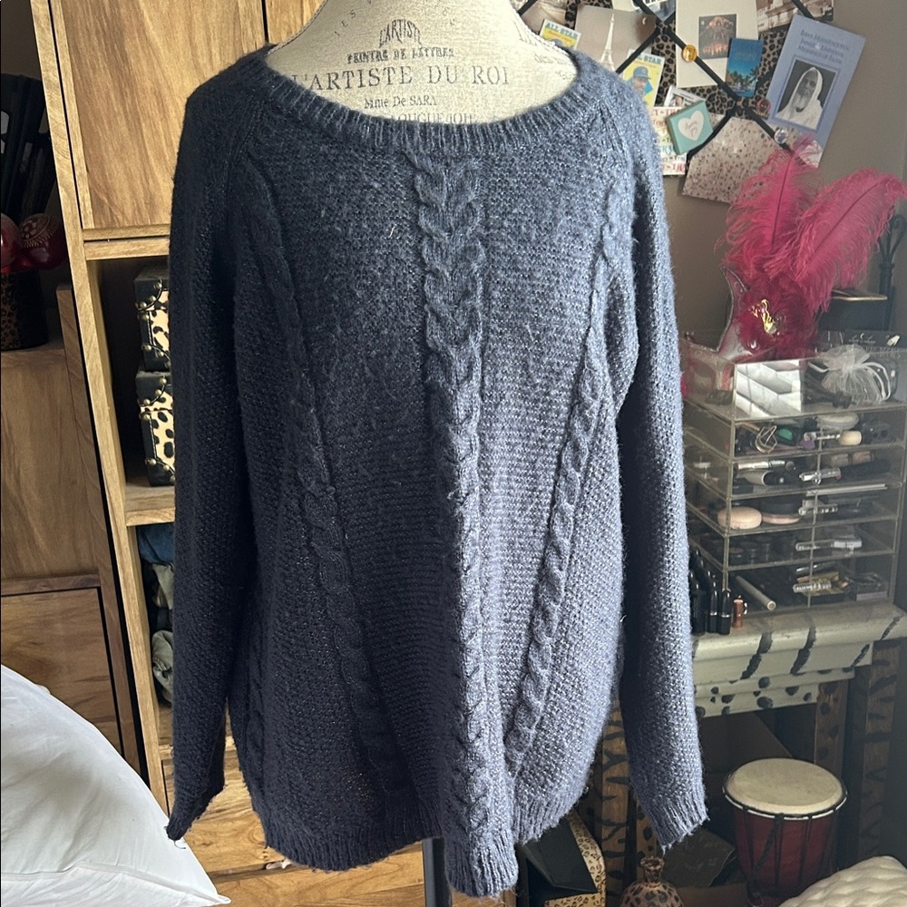 Sonoma Navy Cable Knit Sweater - XXL